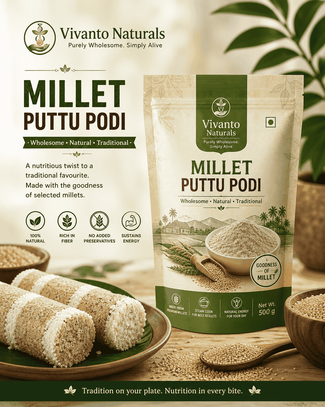 Millet Puttu Podi